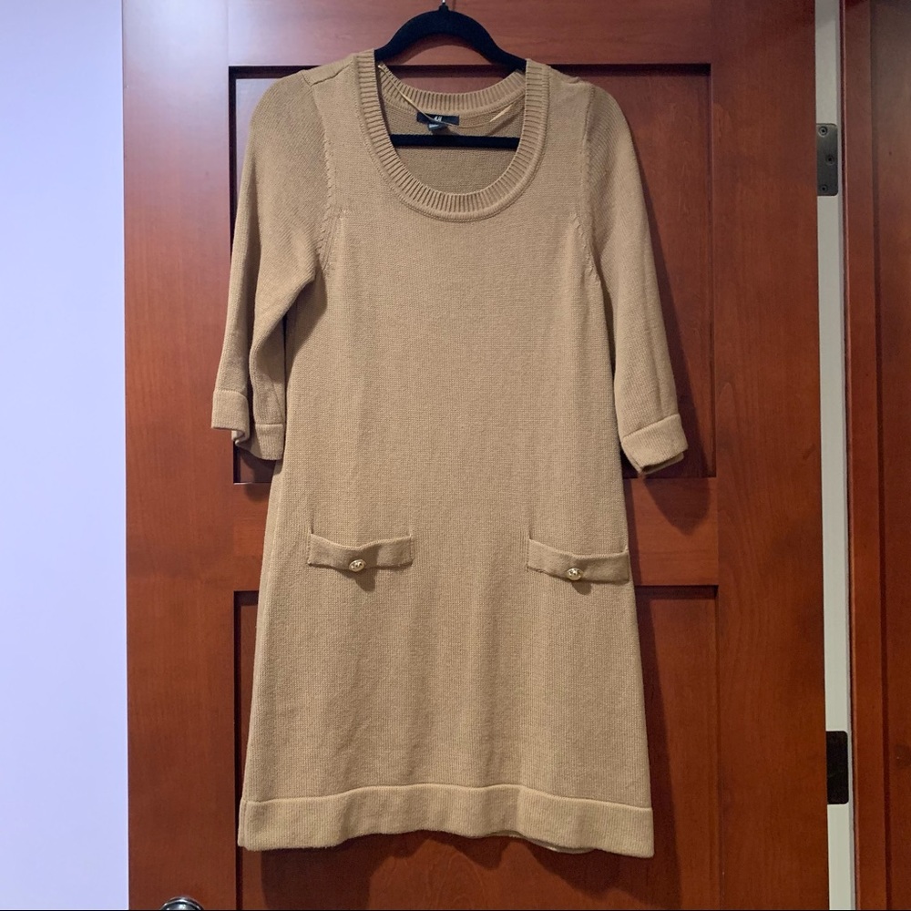 H&M Camel Brown Sweater Dress
